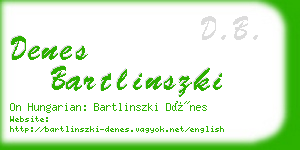 denes bartlinszki business card